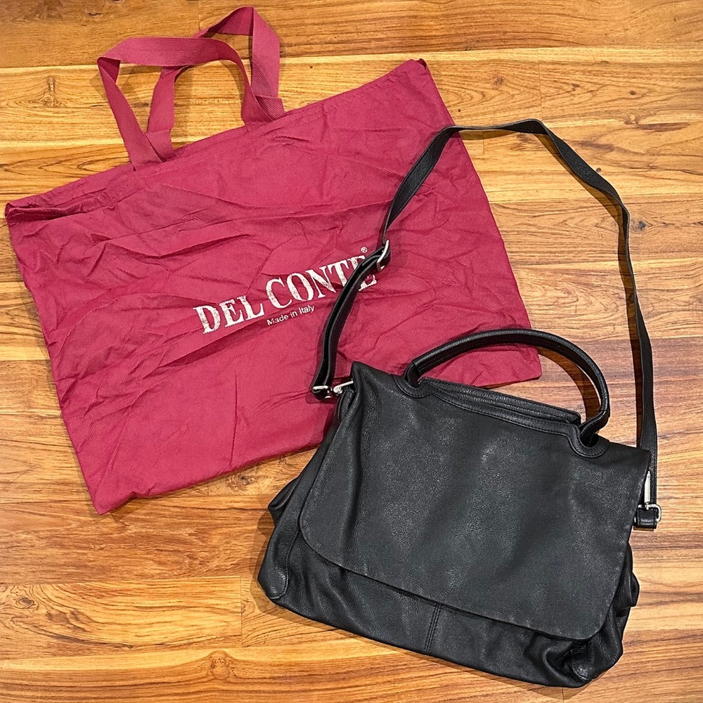 Del Conte Bellissima Creation Black Flap Bag